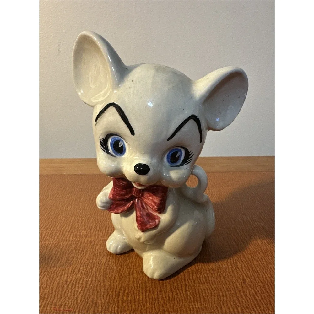 Vintage Anthropomorphic Mouse Figurine Bow Tie Rare 5